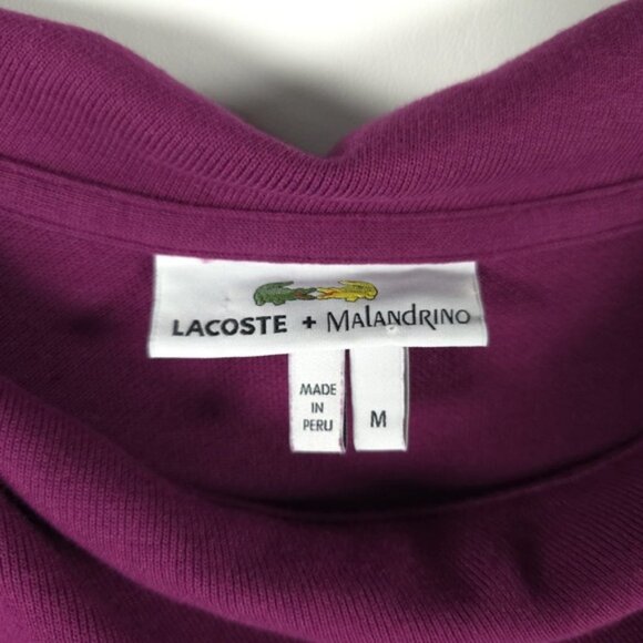 LACOSTE + MALANDRINO Peru Made 🇵🇪 Cowl Nk Short Sleeve Jersey Tunic Dress Sz M - Picture 4 of 11
